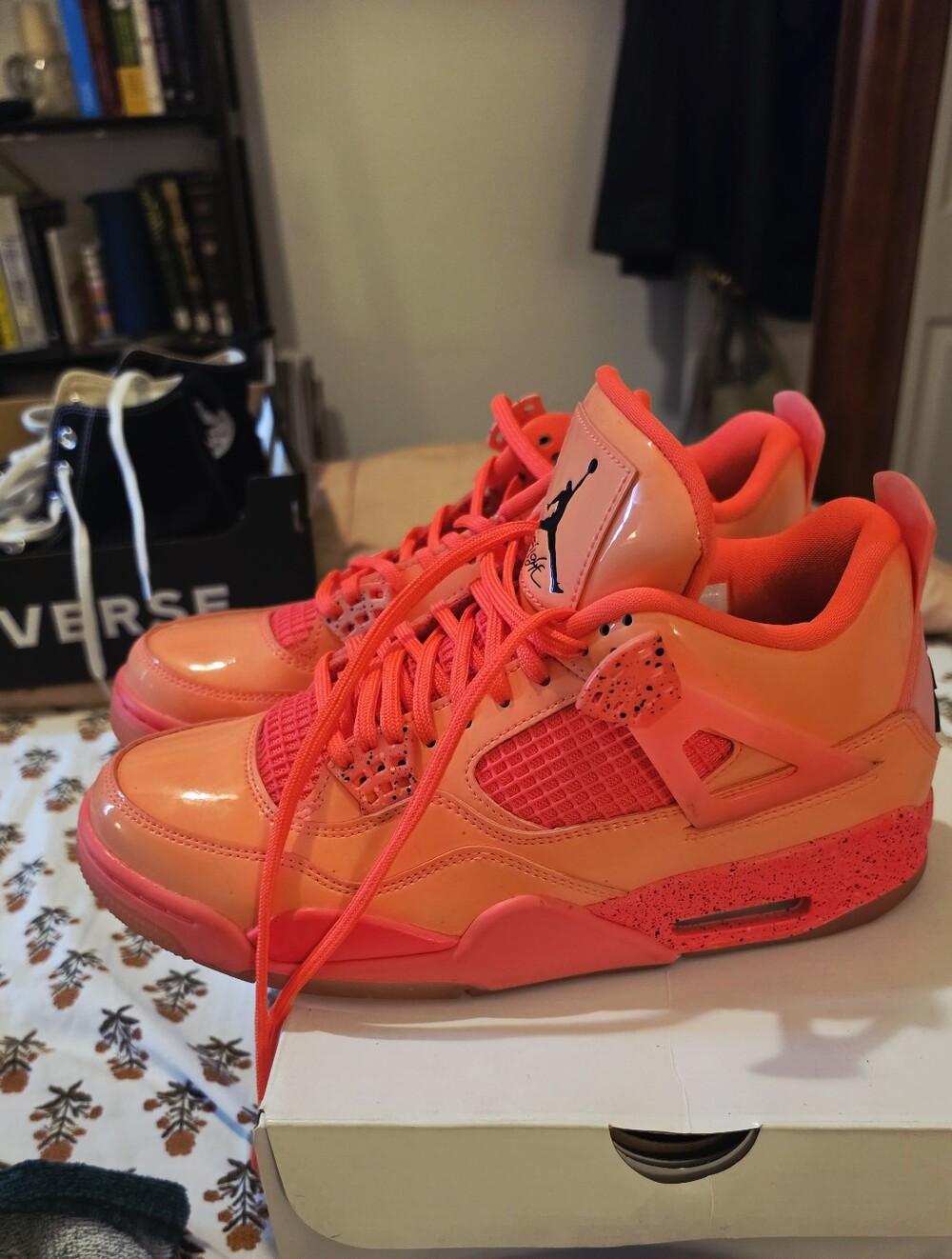 Jordan Adult Unisex Bright Orange-Pink Retro Sneakers